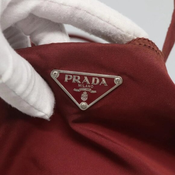 PRADA Hand Bag Nylon Red Auth - Picture 11 of 16